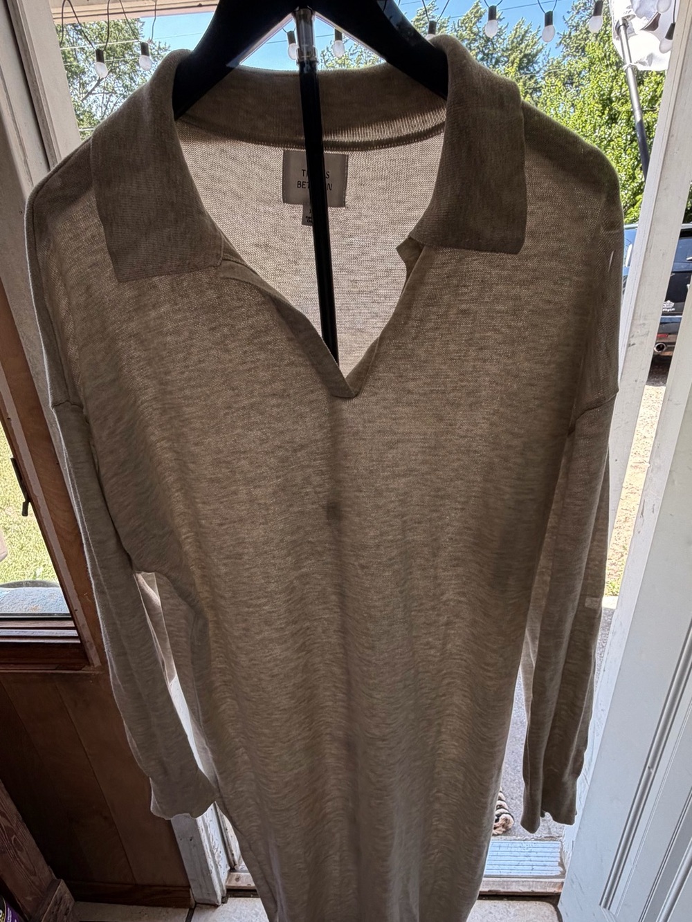 Light Gray Long Sleeve Polo Dress - Brand: Unknown